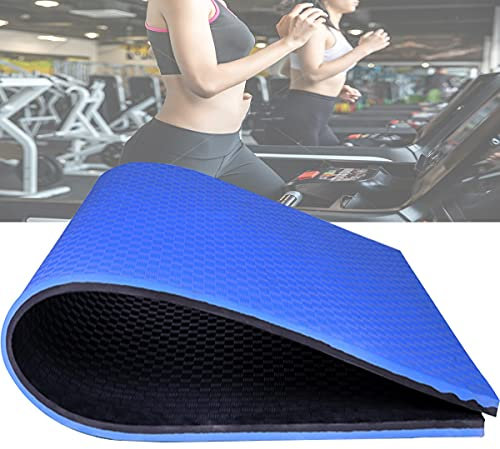 Laufband Bodenschutzmatte/Schallschutzmatte/Antivibrationsmatte/Unterlage Antirutsch/Antirutschmatte/Fitnessgeräte Schutzmatte/Fitnessgeräte Unterlegmatte/Yoga Matte,Aufgerollt Blue+Black-180×80 cm