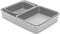 Curver My Style Rattan Effect Set of 3 Office Rectangular A4 A5 A6 Desk Storage Basket Tray Set - Light Grey