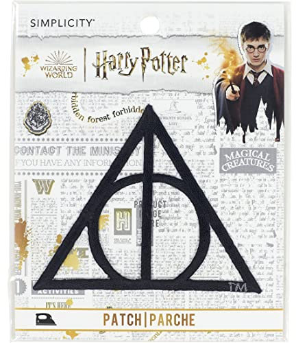Simplicity 90-60124 Harry Potter Heiligtümer des Todes Aufnäher zum Aufbügeln für Kleidung, Jacken und Rucksäcke, Eisen, 3.25 W x 2.12 H
