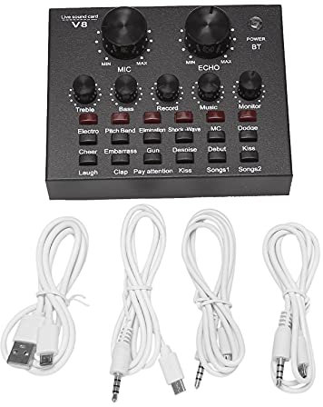 YUMIN V8 Soundkarte Audio Set Interface Externe USB Live Mikrofon Soundkarte Bluetooth Funktion für Computer PC Handy Gesang Aufnahme