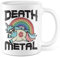 Tasse Death Metal Geschenk Einhorn-Motiv Kaffee-Becher Kaffeetasse Tasse mit Motiv lustig Teetasse Rock Rocker Heavy Metal Punker Einhorn witzig (Weiß)