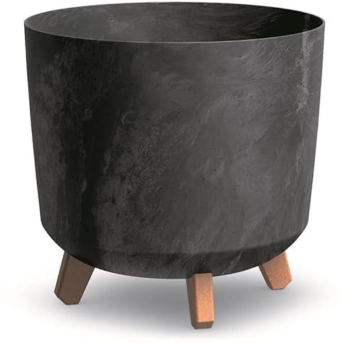 Blumentopf Blumenkübel mit Füßen Pflanzkübel Gracia Slim Rund Übertopf Beton Optik Pflanztopf (Höhe 28,5cm, Anthrazit Beton)