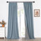 MYSKY HOME Gardinen Verdunklungsvorhänge mit Kräuselband Lange Blickdichte Vorhänge Wärmeisolierter 2er-Set Verdunkelung Durchgängen Beschichtung Sonnenschutz für Schlafzimmer, 260 x 140cm, Graublau