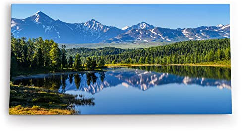 Paul Sinus Wandbild 120x60cm Berglandschaft See Bergsee Berge Schneegipfel Natur