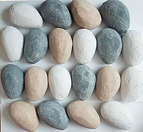 Mixed Gas Fire Pebbles White Grey and Beige. Made in UK Suitable for Gas LPG Living Flame Fires 10/20/30 (20)