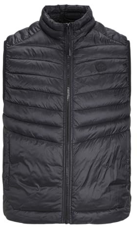 JACK & JONES Jjesprint-Scaldacollo Noos Gilet Trapuntato, Nero/Dettaglio: Solido, M Uomo