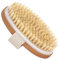 Azymi Trockenbürste für Lymphdrainage, Peeling, Dusche, Bad, Naturholz und Borsten, ovale Form, Größe 13 x 6,5 cm