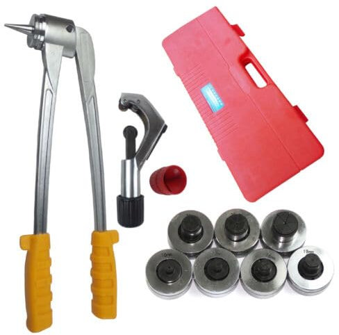 10-28 mm - Levier manuel pour tuyau - Pour plombier - Pince à élargir le tuyau - Outil de presse - Pince à manchon - Kit d'outils de climatisation - Cutter en cuivre avec mallette