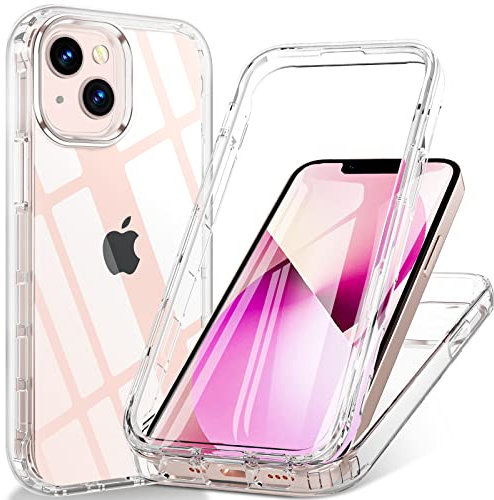 Fin2feel Für iPhone 13 Mini Hülle 5,4 Zoll, Handyhülle Für iPhone 13 Mini Mit Eingebautem Displayschutz TPU Robust Stoßfeste Case Cover 360 Grad Rundumschutz Schutzhülle für iPhone 13 Mini Klar