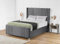 Living Comfort Bedz - Elisa Wingback Bed - Plush Velvet Headboard & Footboard - Gas Lift Storage & Black Board Base Option – Luxury Bed (Gray, Super King No Gas Lift)