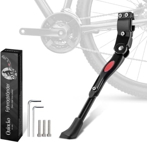 Quincko Fahrradständer Pro+ 24-28 Zoll, Höhenverstellbar Fahrrad Ständer, Rutschfest Seitenständer, Fahrradständer Mountainbike, Fahrradständer Hinterrad aus robustem Edelstahl, Bike Stand