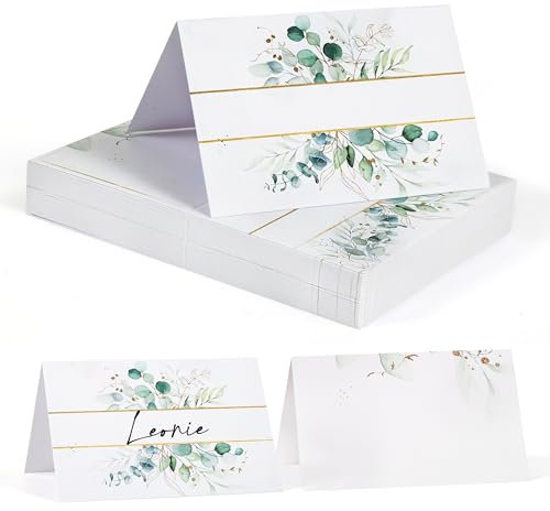 Tischkarten Hochzeit 50 Stück, Tischkarten Namenskarten, 8.5 x 5.5 CM, Platzkarten zum Party Geburtstag Konfirmation Kommunion Taufe Feier