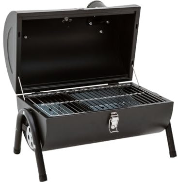 Barbecue charbon de bois portable Captain - 42 x 27 x 43 cm - Noir