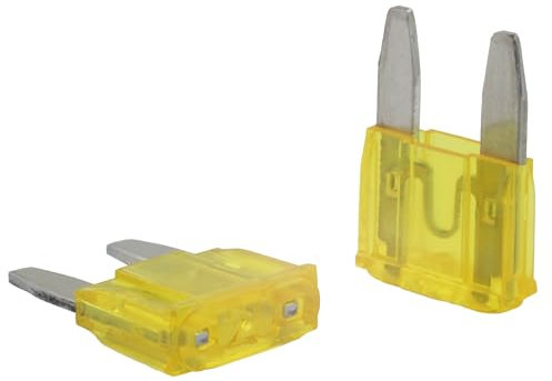 5 Stk. SeKi Mini Flachstecksicherung 20A gelb; Auto Sicherung 32V/DC Flachsicherung Boot Anhänger LKW Wohnwagen