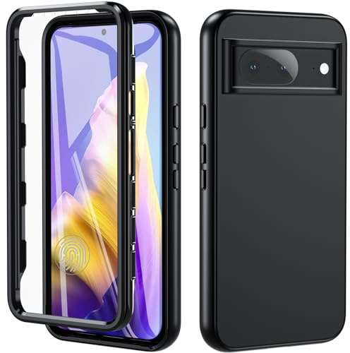 BESINPO For Google Pixel 8A Case, Military Grade Shockproof Built-in Screen Protector 360° Full Body Protective Rugged Bumper Cover Outdoor Phone Case for Google Pixel 8A 5G(Black)
