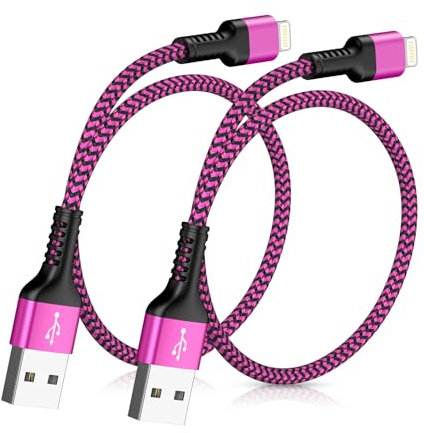 Apple Lightning Cable 0.3M 2Pack [MFi Certified], USB Fast Charging Cable for iPhone 14 13 12 11 Pro Max XS XR X 8 7 6S 6 Plus 5S SE