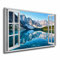 ARTEDinoi Quadro Moderno Stampa su Tela Finestra Aperta Mountain View Blue Style Canvas Dimensione 60x40x2cm