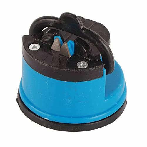 Knife Sharpener with Suction Cup, Tungsten Steel Mini Knife Sharpener with Suction Cup Small Pocket Knife Sharpening Stone for Most Blade Types(Blue)