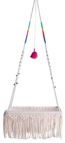 Wpsagek Pet Hammock Bed, Wall Mounted Boho Swing Hammock for Cat, Hand Woven Boho Kittens Swing Chair for Kittens, Indoor Cats