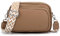 GUDIDBAG Sac Bandoulière Femme Porté Épaule en Cuir Moderne - Sacoche à Main avec Sangle Réglable et Amovible - Large Bandoulière Marron Clair