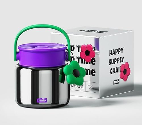 Euakee Boîte Alimentaire Isotherme 800ml, Boîte Isotherme Repas Chaud ou Froid en Acier Inoxydable, Thermoisolant Boîte Récipient Thermique sans BPA pour Ecole Bureau (Argent)