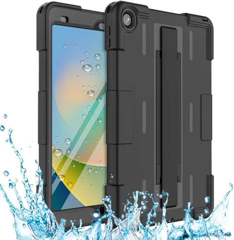 Custodia Impermeabile per iPad 9a/8a/7a Generazione 10.2'', Custodia Protettiva Antiurto Resistente per Sport all'Aria Aperta [Supporto e Portatile]