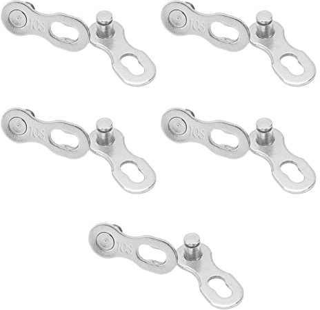 5 Pairs Missing Link Set, Rustproof Steel Quick Release Bike Chain Link, Easy Installation Corrosion Resistant 11 Speed Master Links for Cycling (10 Speed)