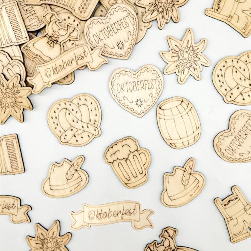 Oktoberfest Deko Streudeko Holz, 50STK Bayerische Streudeko, Oktoberfest Tischdeko, Konfetti Bayern, Bayrische Party Deko
