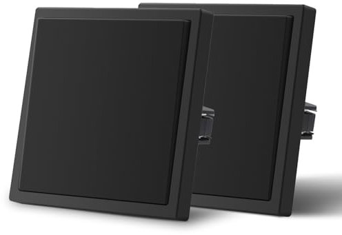 MVAVA interruttore da incasso 1 scomparto Commutatore a 1 via 80mm*80mm interruttore da parete 2 pack Nero