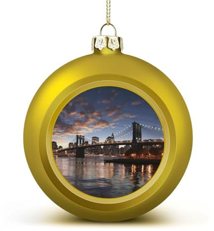 Weihnachtskugel-Ornamente, 4,1 cm, bruchsichere Weihnachtskugeln, New York Bridge, Weihnachtsbaumschmuck, hängende Kugeln für Weihnachtsbaum, Weihnachtsbaum, Anhänger für Urlaub, Hochzeit, Party, 1