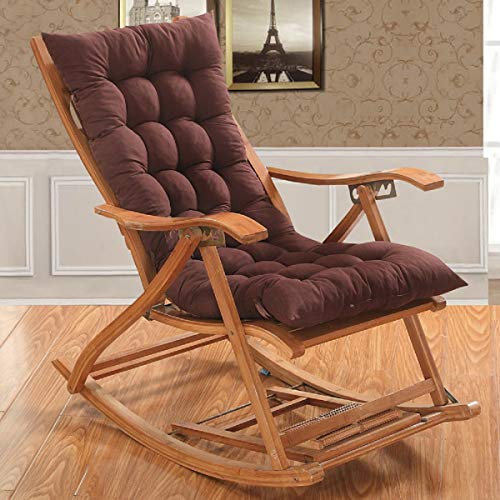 FINEUNAN Stuhlkissen Sitzkissen und Rückenkissen für Schaukelstuhl Gartenmöbel Indoor Outdoor Patio Hochlehner Kissen 120x50x8cm - Braun