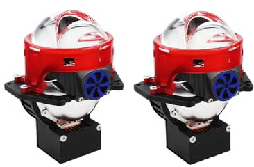 Générique 2 Projecteurs Bi-LED Effet Laser 12V 55W/78W 3 Pouces 8000lm Conversion de Phares Feux de Route Feux de Croisement Lentilles de Projecteur