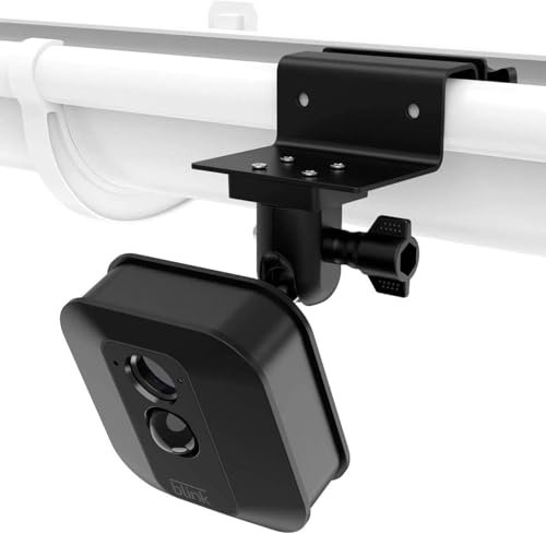 Lonnky Weatherproof Gutter Mount for Blink Outdoor 4 (4th Gen), Blink Outdoor 3rd Gen, Blink XT2, Adjustable Aluminium Bracket for Blink Camera, Black
