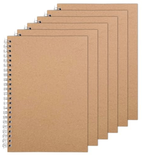 Labmilon 6 Stk Notizblock A5, Notizbuch ringbuch, Notizheft, Spiralblock Kariert, Notepad, Schreibblock, Collegeblock, Notebook Blanko, Spiralnotizbuch, Flip Top Spirale Notizblöcke, für Malen, Memos