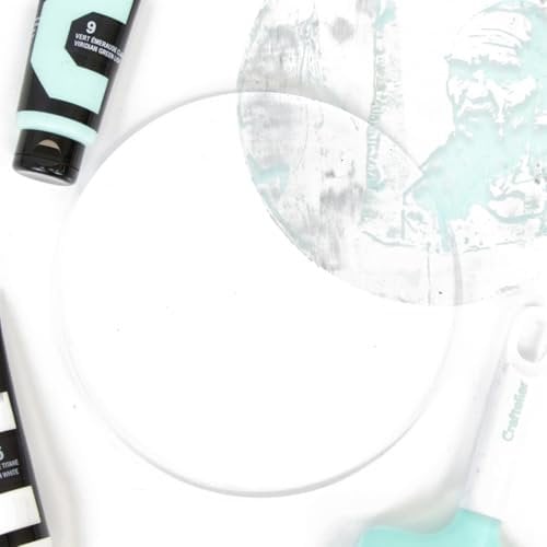 Craftelier - Gel Printing round 20 x 20 cm – Gel Plate for Printing for Artists | Reusable Gel Sheet for Monotype and Crafts | Suitable for Water Paints, Acrylics, Inks …