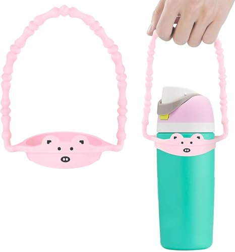 Juego de botas de silicona con correa para botella para accesorios Owala, correa de transporte para botellas de agua compatible con Owala Kids de 16/14 onzas, funda protectora inferior antideslizante