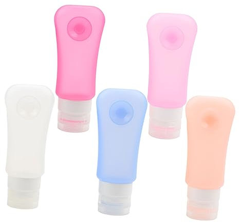 DECORNIJIA 5pièces Distributeur De Gel Flacon De Maquillage Silicone Contenant De Voyage Pompe à Vis Pour Liquide Et Produits De Soins Peau