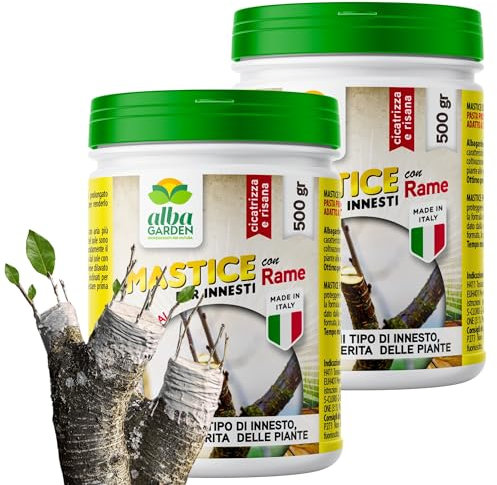 Albagarden - Mastice Per Innesti E Potature ++ Con Rame ++ Antibatterico Pasta Cicatrizzante Curativa Per Ferite Piante Alberi Arbusti Kit Bonsai X 500 Gr (2 Pezzi)