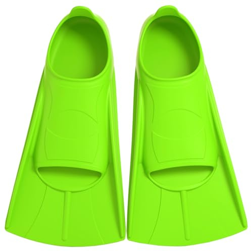 Schwimmflossen Kinder, Kurze Flossen Kinder, 100% Silikon Schnorchelflossen, Kurzschwimmflossen für Schwimmtraining, Freiwassertraining, Schnorcheln, Tauchen für Anfänger