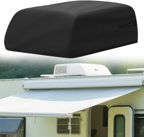 Wohnmobil-Klimaanlagenabdeckung, staubdichter Schutz für Dachzubehör, 420D Oxford-Stoff, wasserdicht, schwarz (80 x 80 x 38 cm)