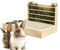 Hasentoilette mit Heu-Futterstation | Heu-Futterstation aus Holz mit 2 Schüsseln und Toilette, multifunktionaler Hasenfutter, Grasspender, Halter für Haustier, Hamster, Kleintiere, Chinchilla