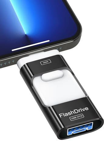 ROSPE Cle USB 4 en 1, Clé USB 32 Go pour iOS/Portable Android/PC(Noir)