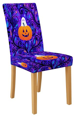 Coprisedia viola per sedie da pranzo, elasticizzati e lavabili, in spandex, divertenti e decorativi, per feste e riunioni, 1 pezzo, colore: viola