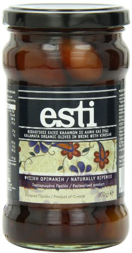 Esti Organic Kalamata Olives In Brine With Vinegar 300 g (Pack of 12)