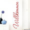 Grandora Wandtattoo Wort Willkommen I rot 26 x 120 cm I deutsch Flur Diele Eingang selbstklebend Aufkleber Wandaufkleber Wandsticker W1099
