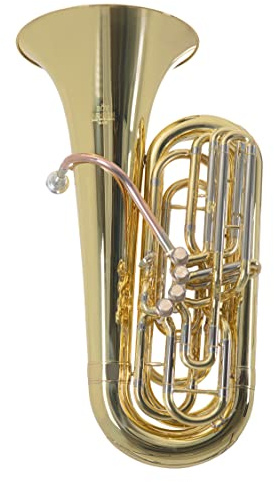 Roy Benson BBb-Tuba TB-312B (Premium Tuba mit variabler Bohrung, Goldmessing Mundrohr, 4 Front Action Ventilen, modernem Design, professioneller Klang und Transportkomfort in Einem)