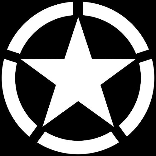 Adesiviautoemoto Aufkleber US-Army Stern, Weiß, 20 cm, Vinyl, Outdoor, Sticker