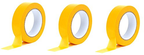 Premium Goldband 30 mm x 50 m | Profi Soft Tape UV-beständig | Lackierband Kreppband Feinkreppband Abklebeband (3)