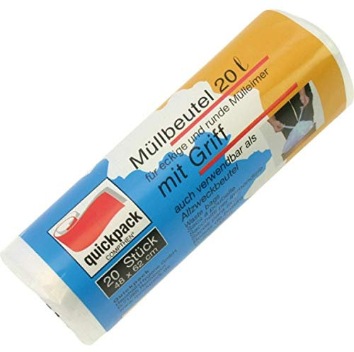 10 x 20 Stück Müllbeutel mit Trageschlaufe 20 Liter, 48 x 62 cm, auf Rolle