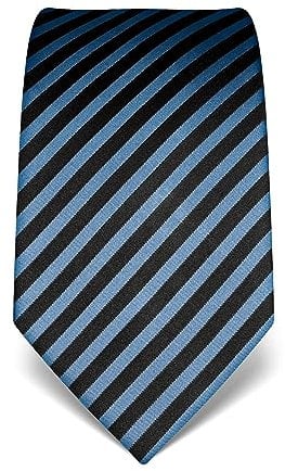 Vincenzo Boretti Herren Krawatte reine Seide gestreift edel Männer-Design zum Hemd mit Anzug für Business Hochzeit 8 cm schmal/breit hellblau